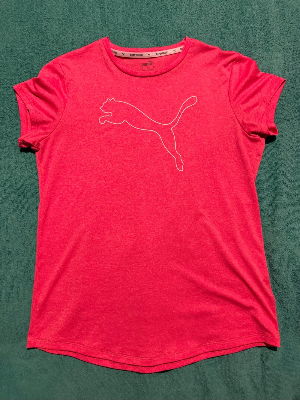 Puma Logo Short Sleeve Tee in Pink